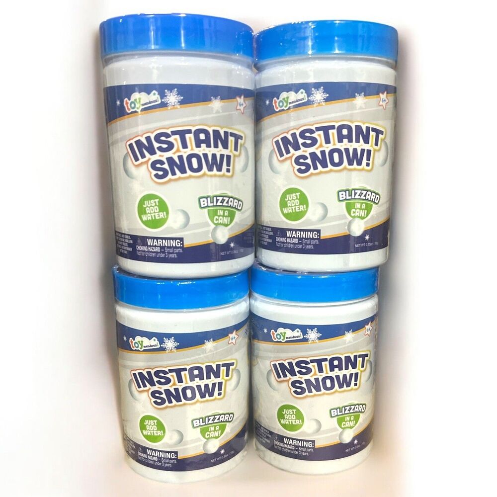 Toymendous Instant Snow Blizzard in a Can – Lot of 4 | Holiday Craft & Party Fun
